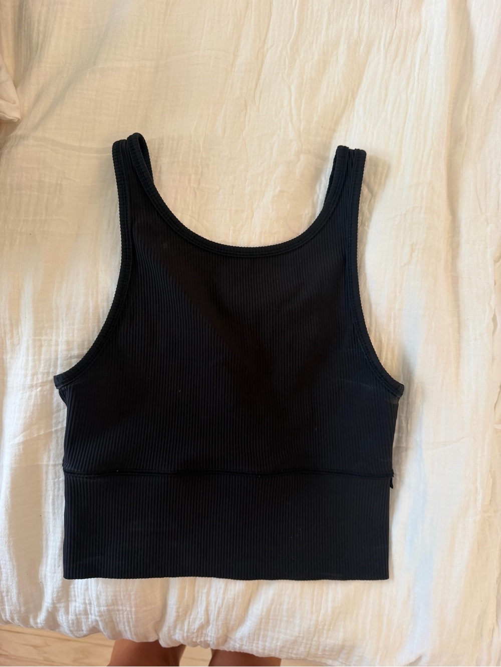 lululemon athletica Black Ribbed Crop Sports Bra Tank